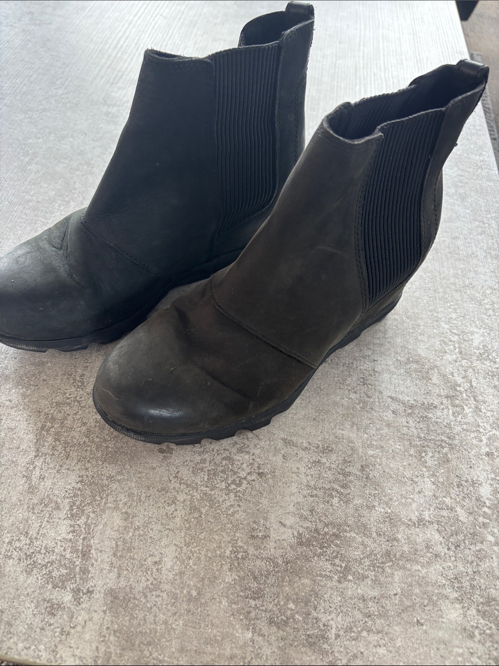 Sorel Black Nubuck Chelsea Ankle Booties